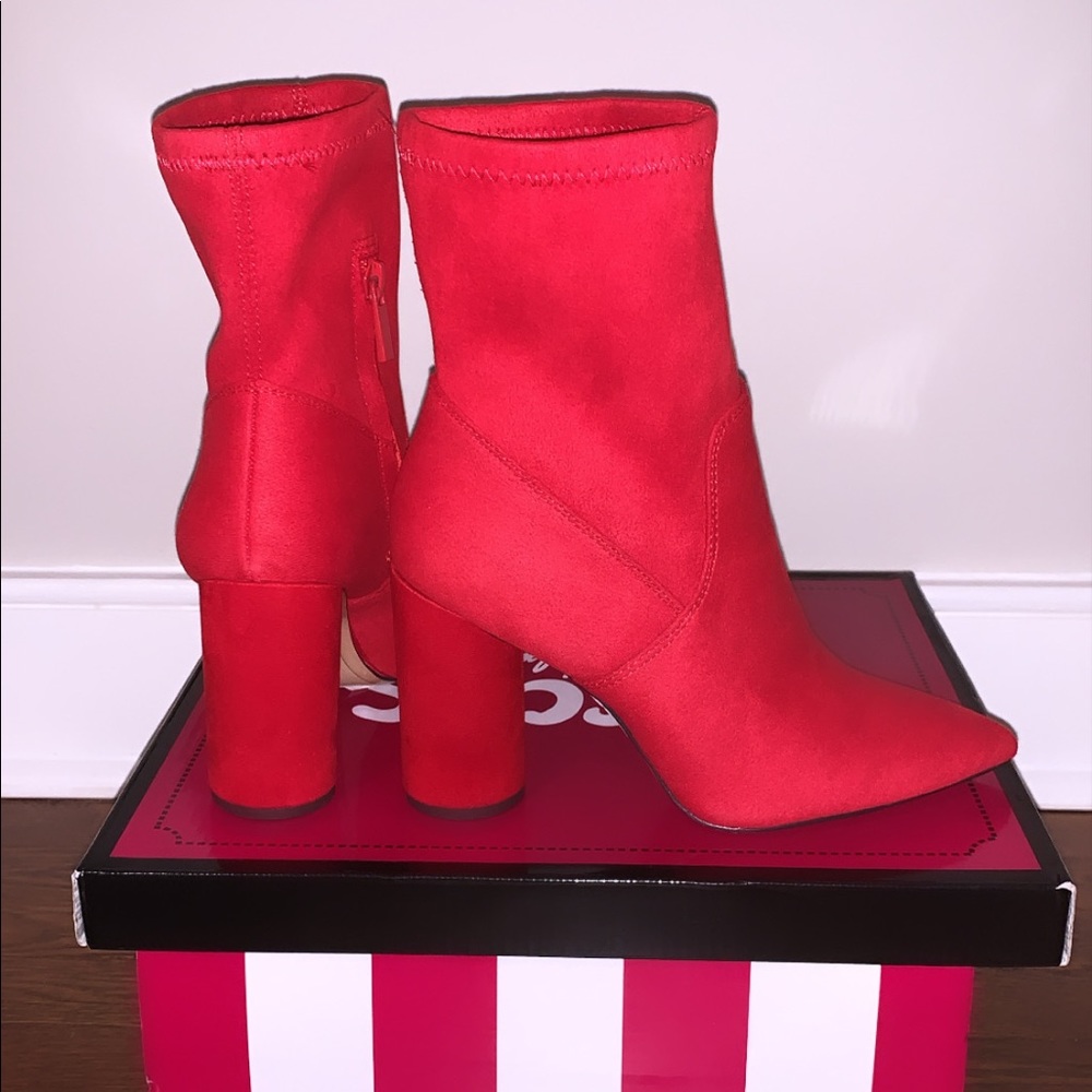 Saks 5th Ave Fiery Red Booties!! (NWOT)